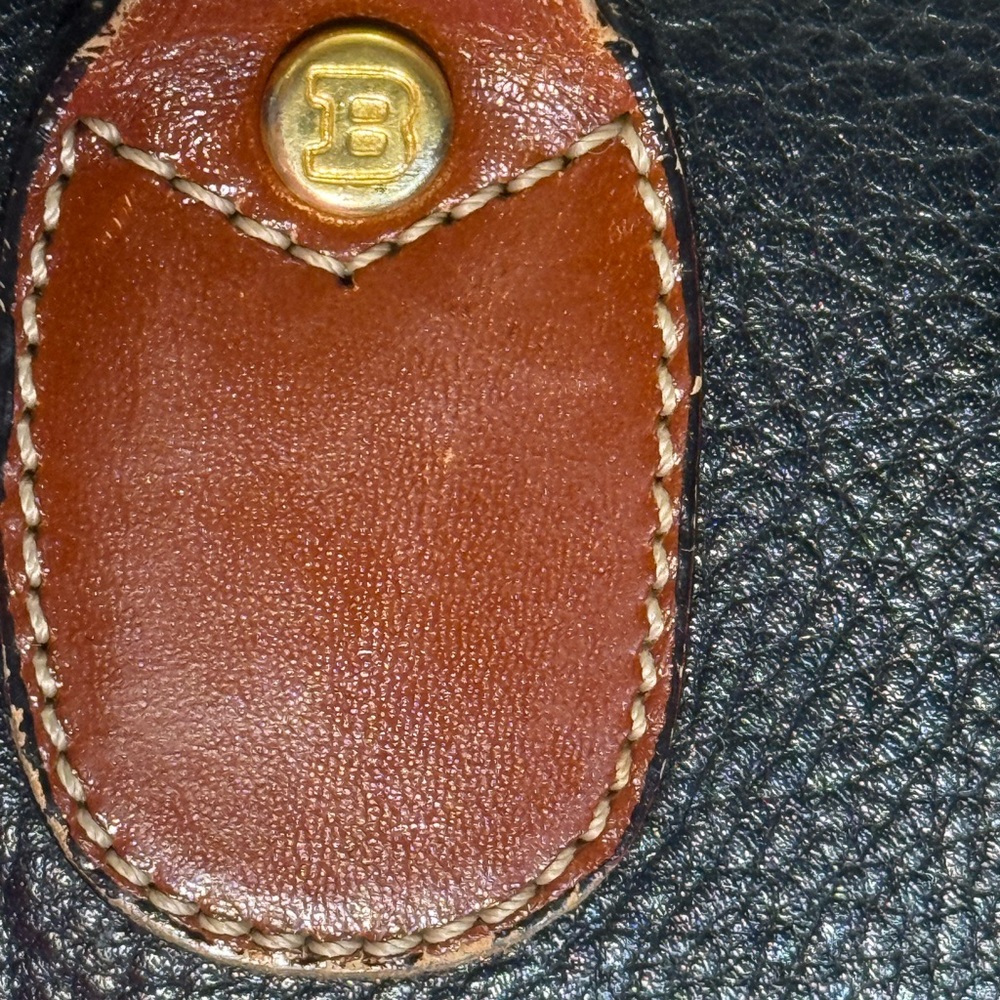 Leather Two-Tone Black and Brown Men's Satchel Bag - Picture 8 of 16